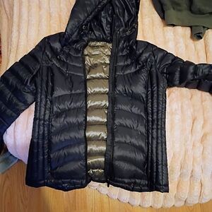 Andrew Marc Black Hooded Puffer Jacket